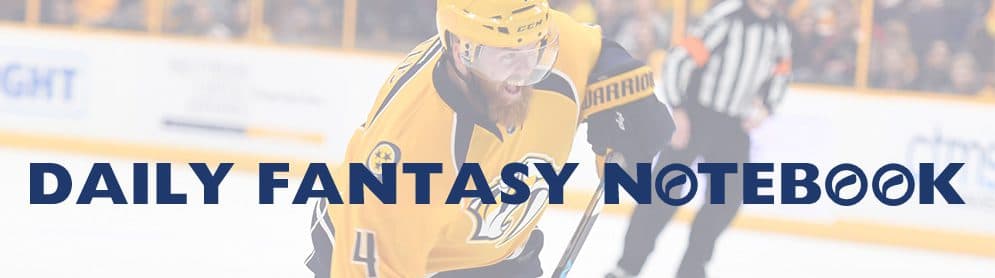 Daily Fantasy Hockey Notebook | 01-02-18