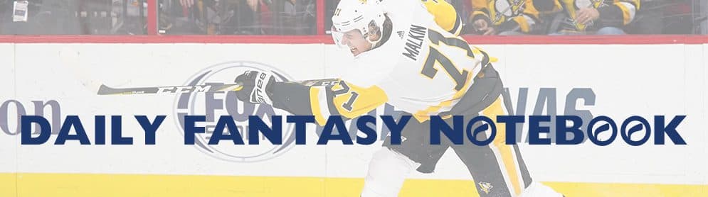 Daily Fantasy Hockey Notebook | 01-05-18