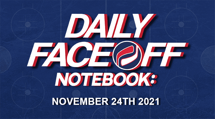 Daily Fantasy Hockey Notebook — 11/24/21