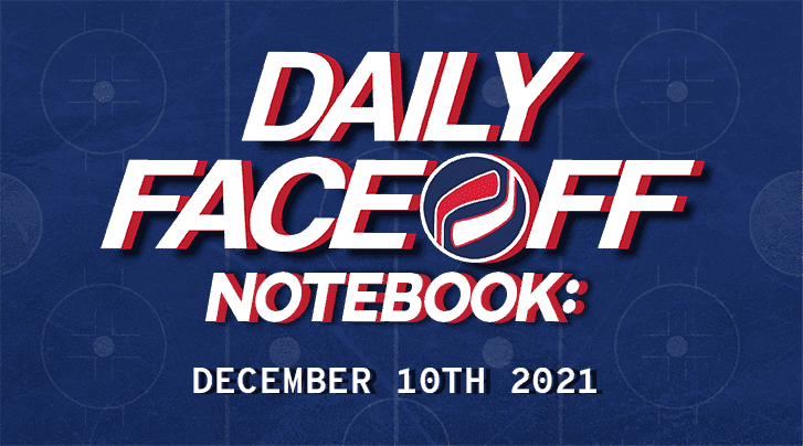 Daily Fantasy Hockey Notebook — 12/10/21