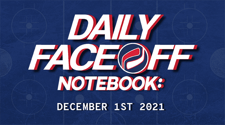 Daily Fantasy Hockey Notebook — 12/01/21