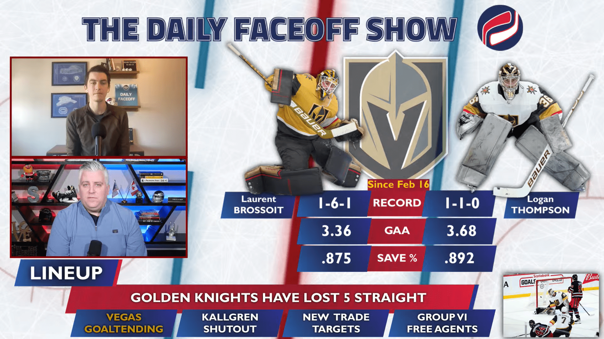 Daily Faceoff Show: Pete DeBoer says Vegas goaltending is an issue