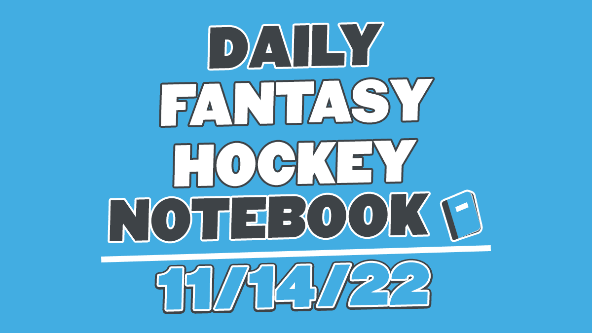 Daily Fantasy Hockey Notebook – 11/14/22