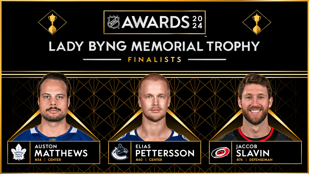 Matthews, Pettersson, Slavin named Lady Byng Trophy Finalists