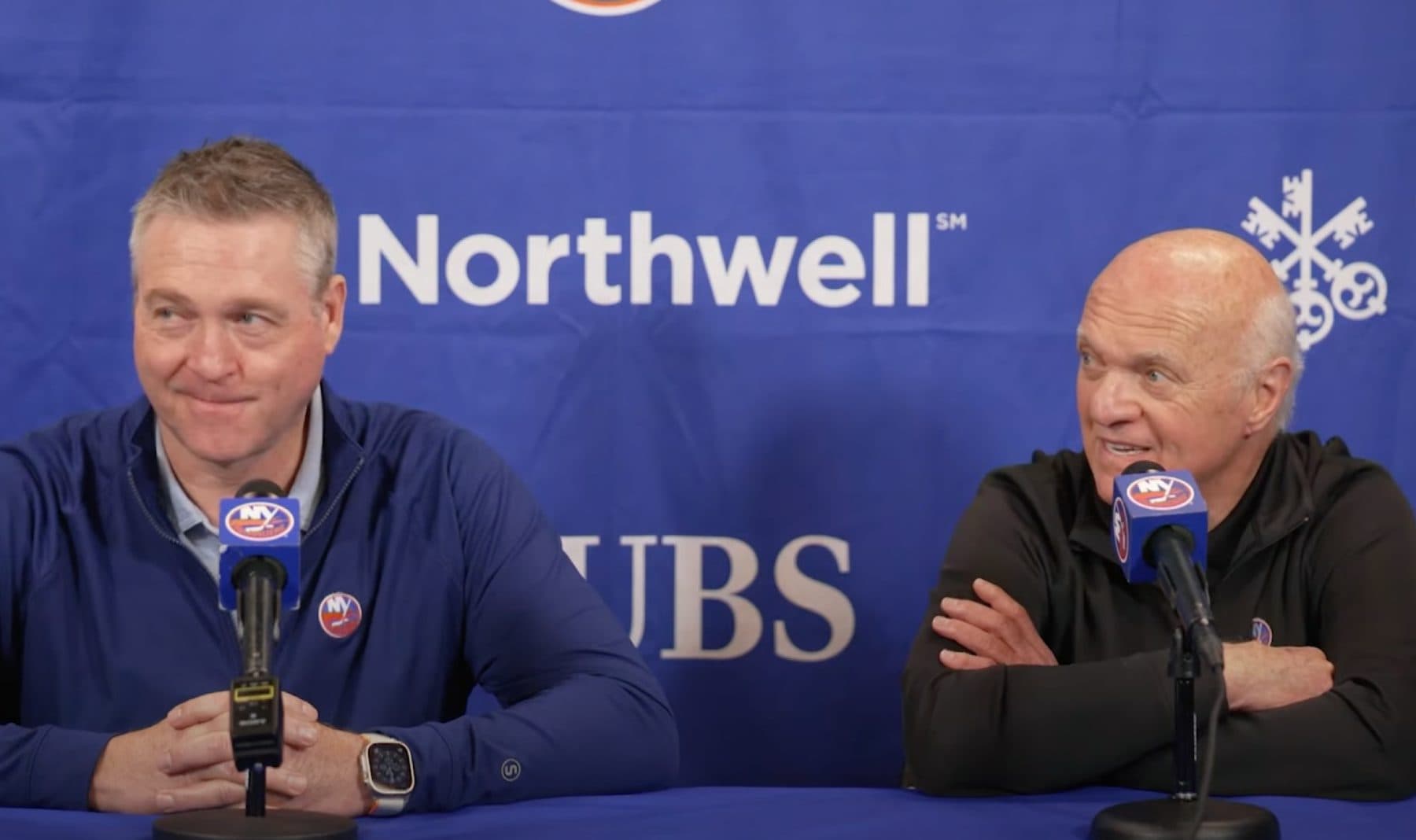 Patrick Roy and Lou Lamoriello