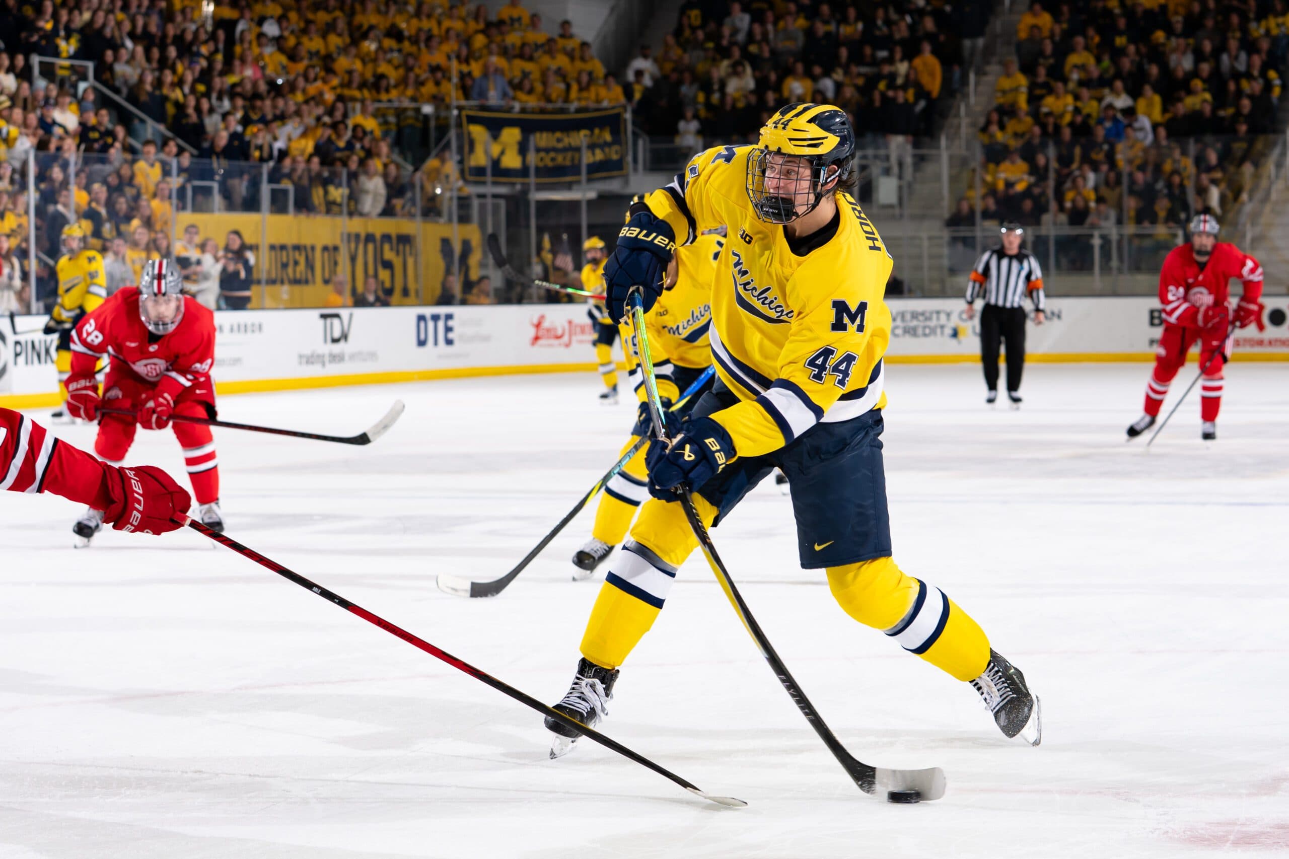 Michigan forward Will Horcoff