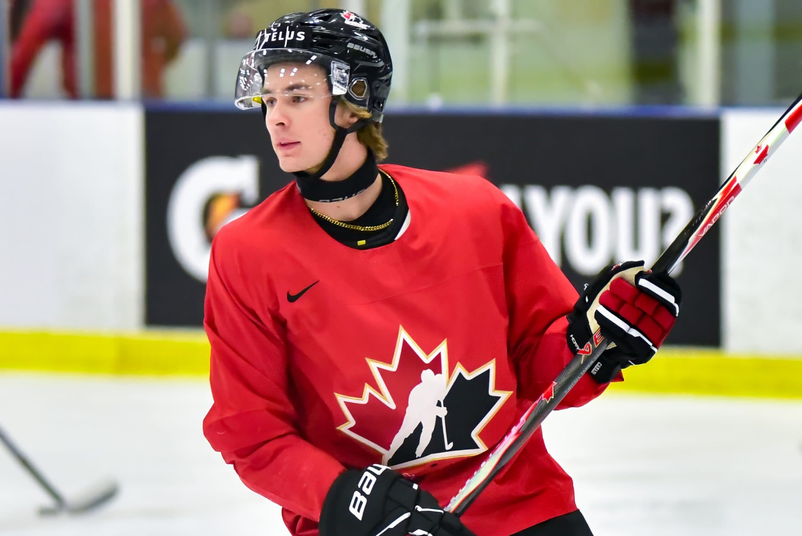 Gavin McKenna scores on own net during World Junior pre-tournament game