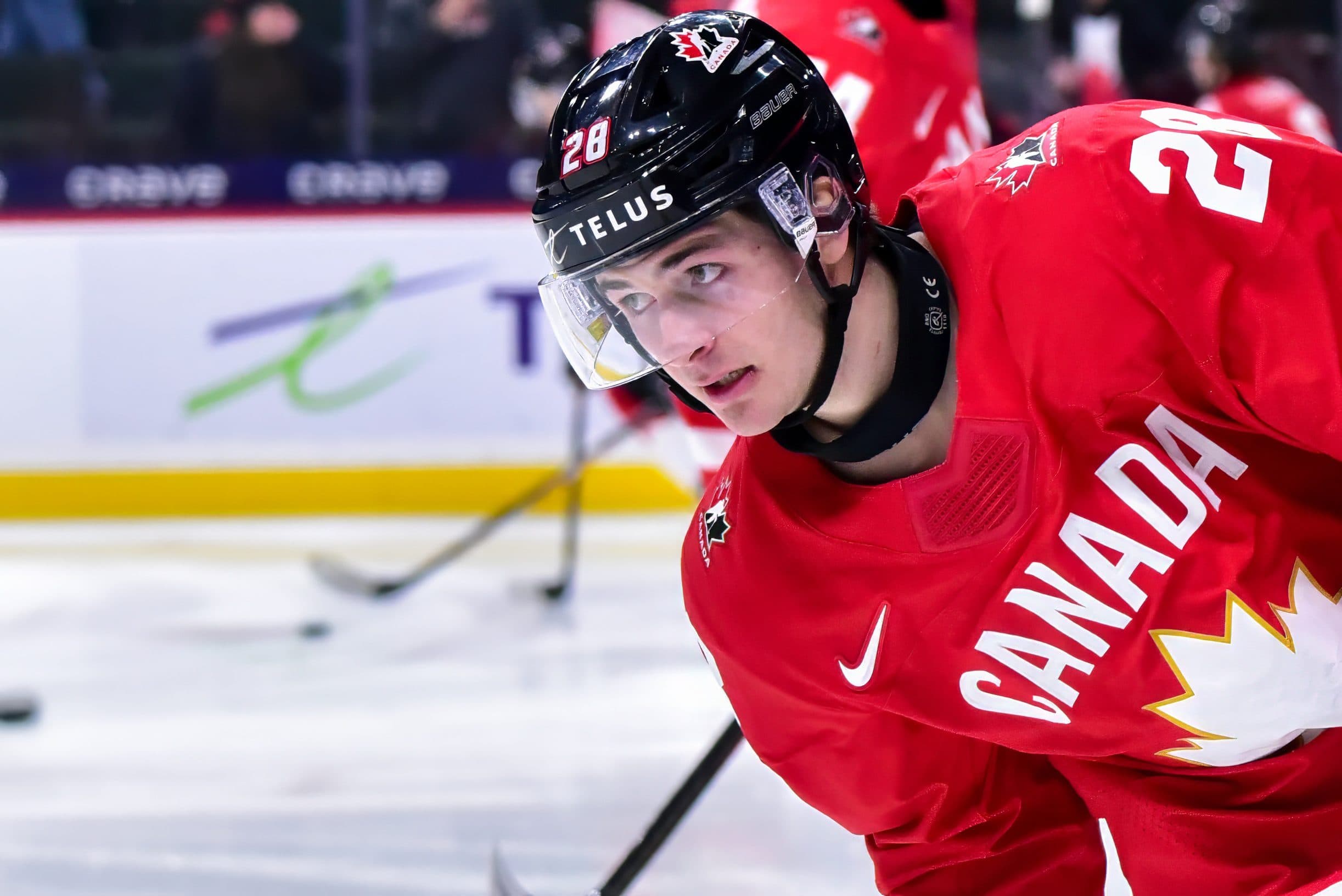 Canada’s Brady Martin leaves semifinal game against Czechia with injury