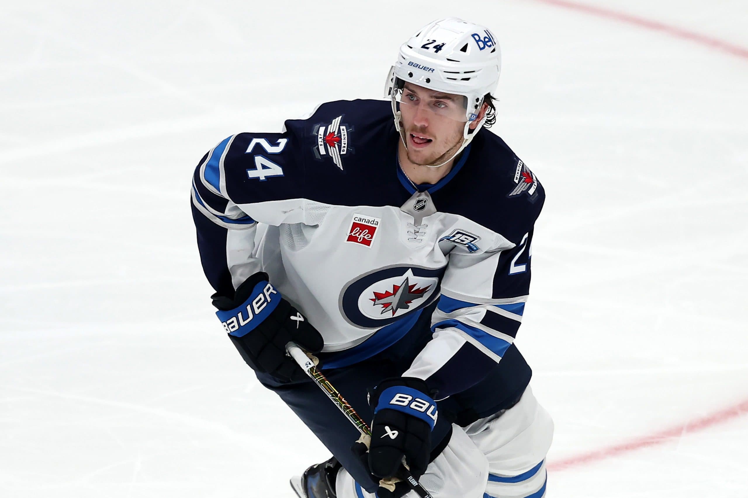 Jets’ Haydn Fleury stretchered off ice after scary hit into boards