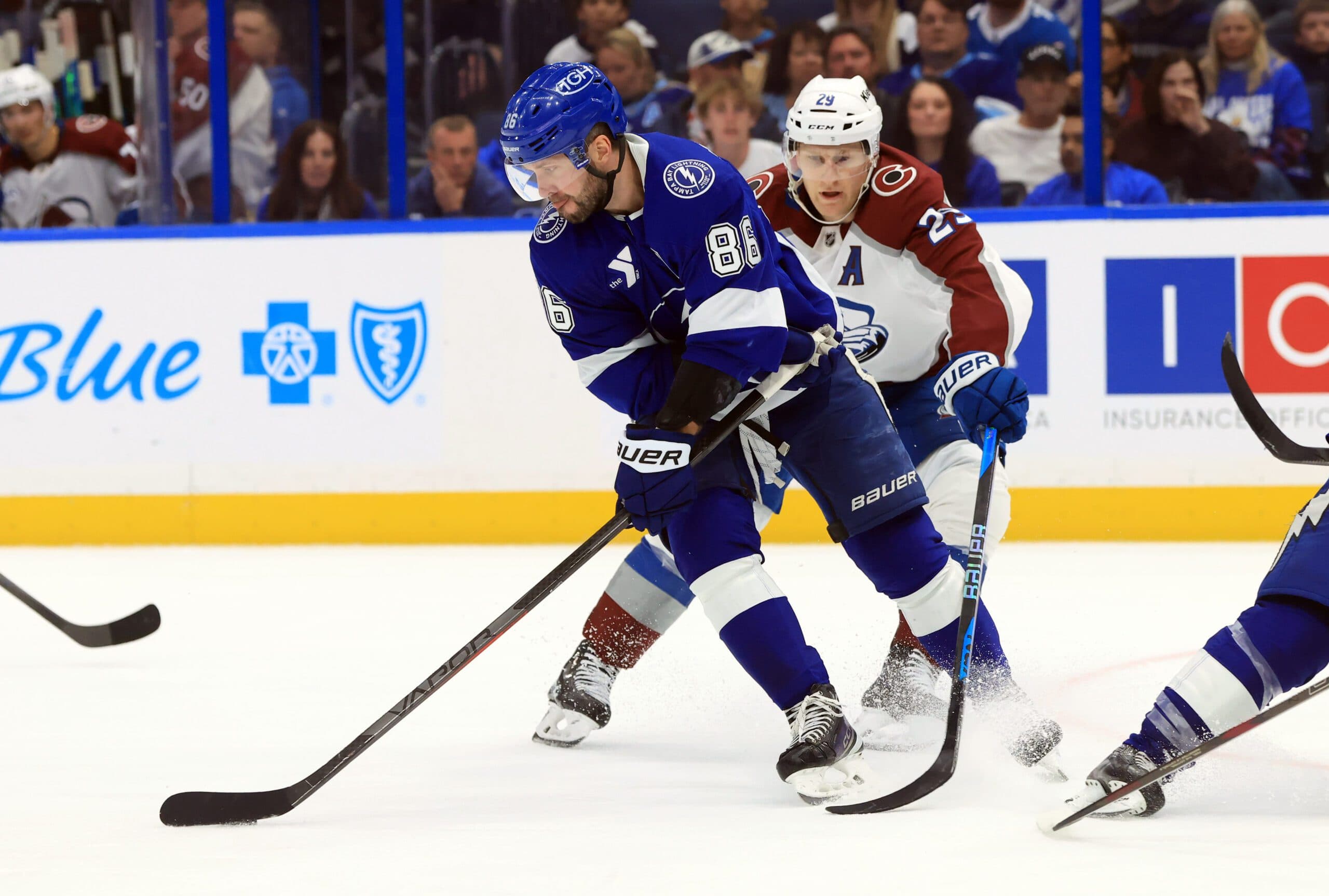 Nikita Kucherov and Nathan MacKinnon