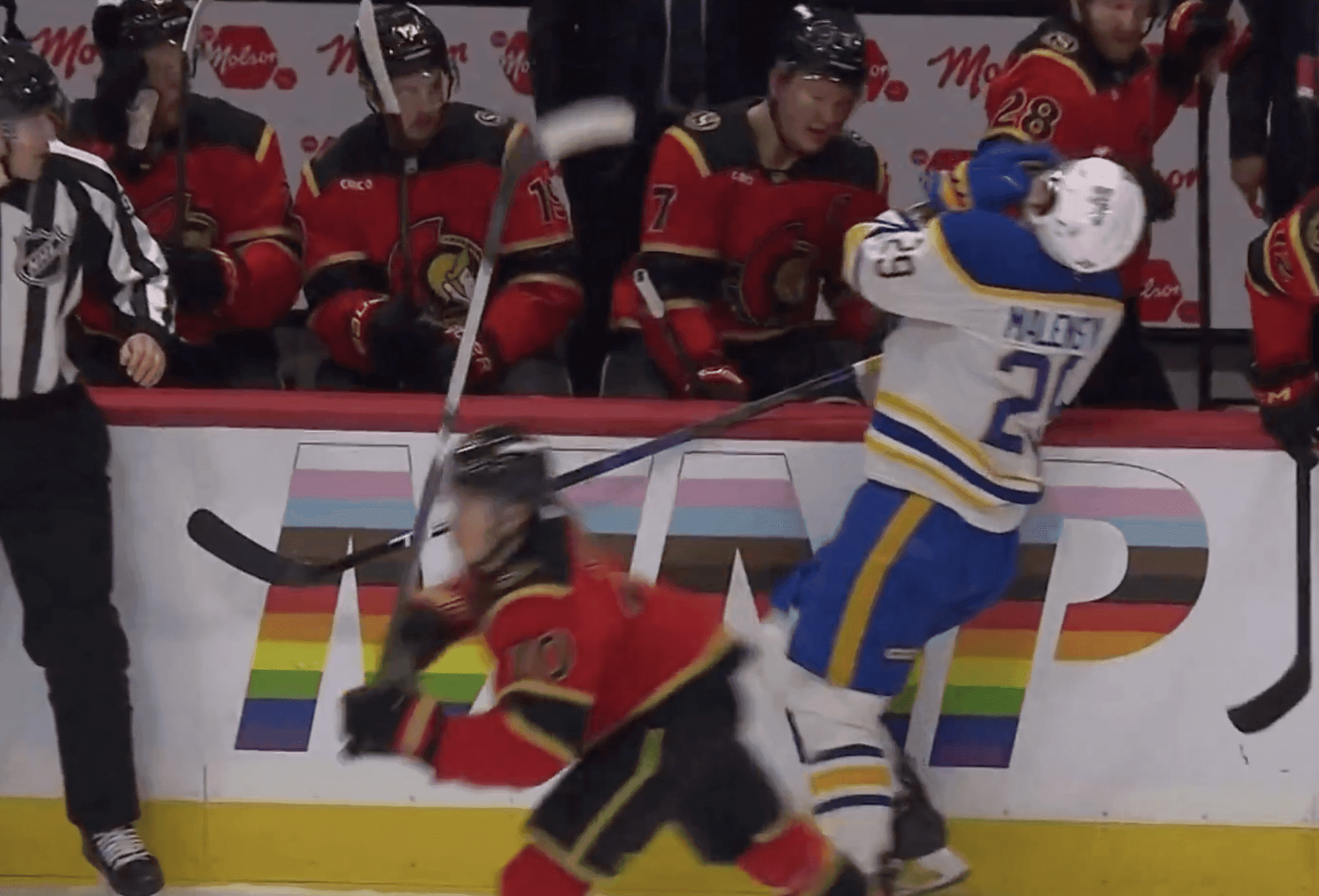 Senators’ Tkachuk gets slashing penalty while sitting on bench