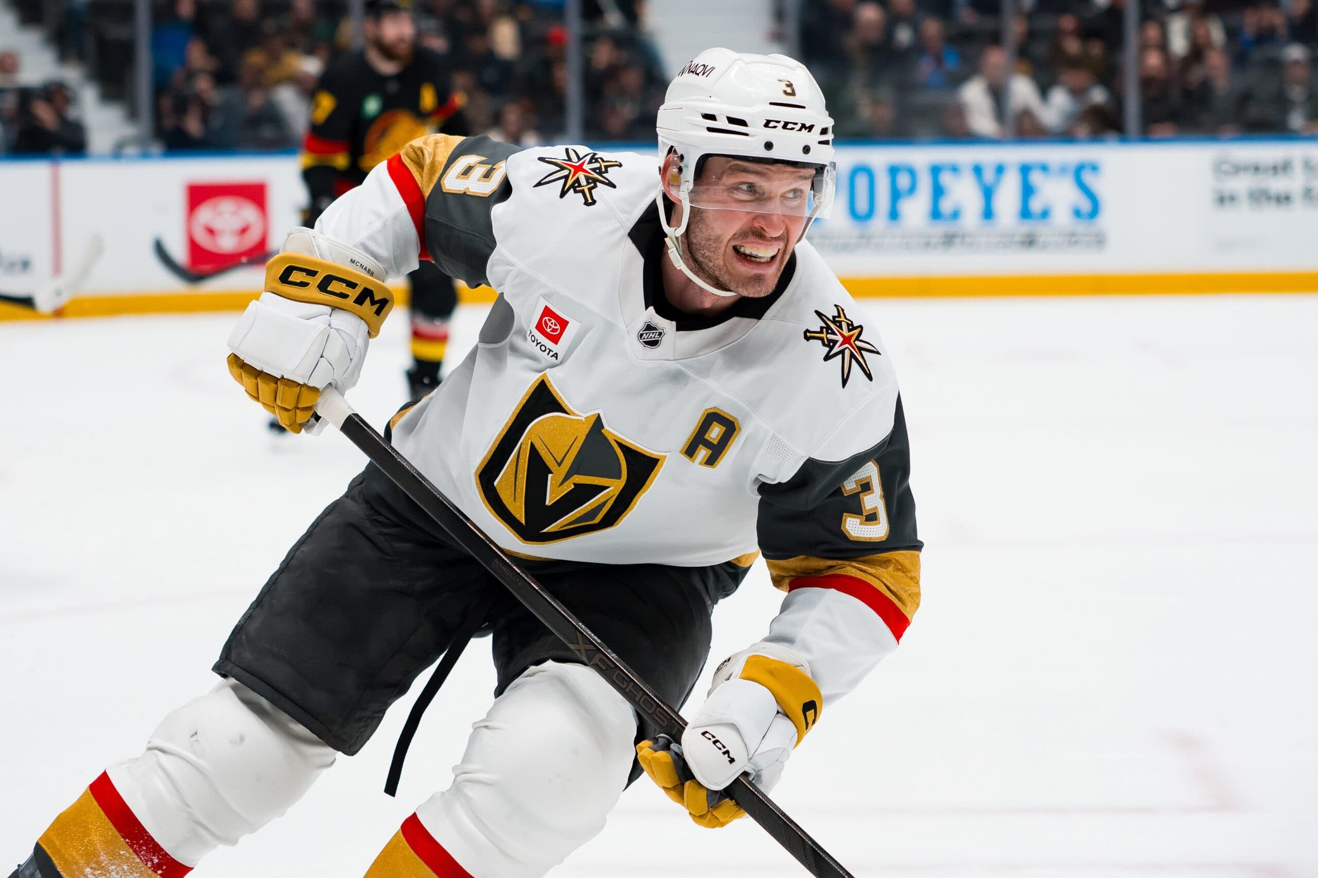 Golden Knights’ McNabb to have hearing for interference on Ducks’ Poehling
