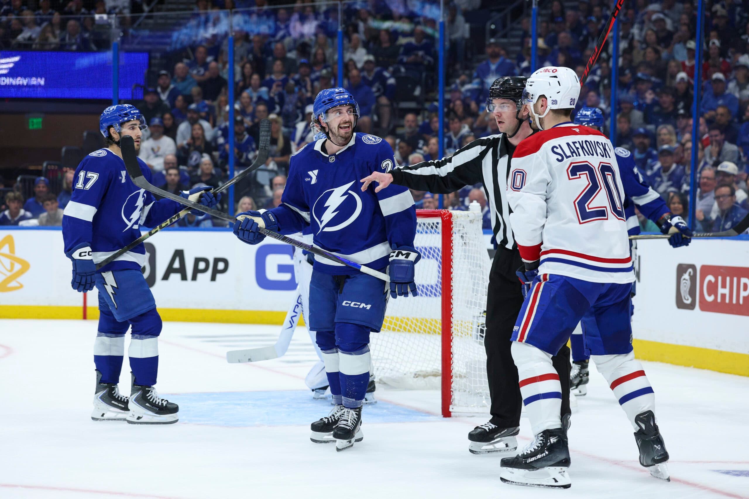 ‘He doesn’t play much so maybe it makes him play a little more’: Canadiens’ Slafkovsky on hit from Lightning’s Crozier