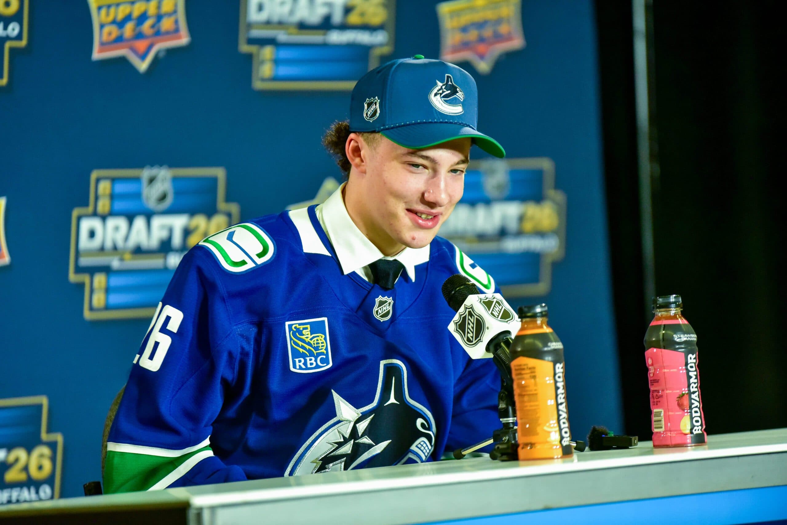 Caleb, Manny Maholtra had no idea Canucks were taking Caleb No. 3 overall in 2026 Draft