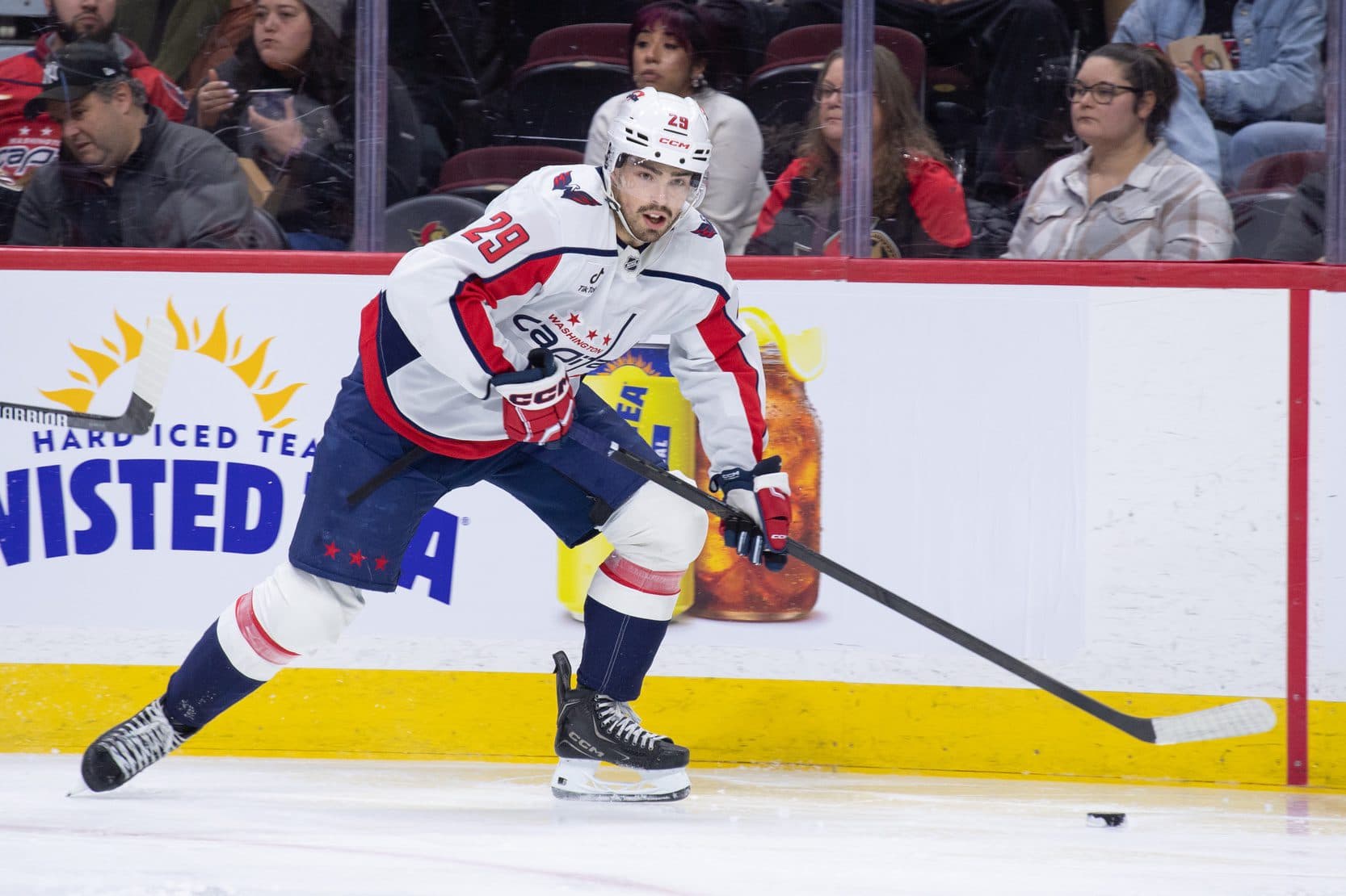 Washington Capitals center Hendrix Lapierre (29) skates with the puck in the second period against the Ottawa Senators at the Canadian Tire Centre.