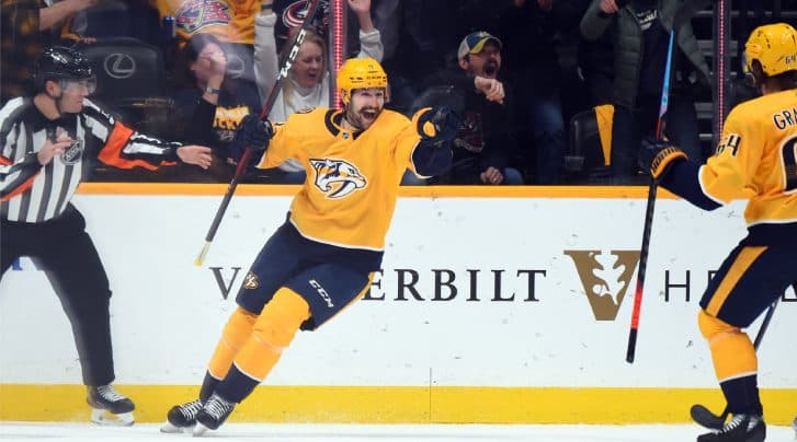 WATCH: Nashville Predators forward Filip Forsberg scores four goals in two periods