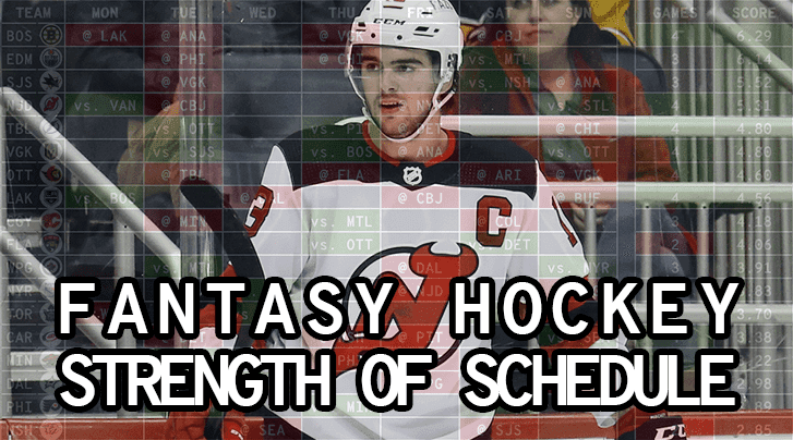 Fantasy Hockey: Weekly Strength of Schedule — Week 19
