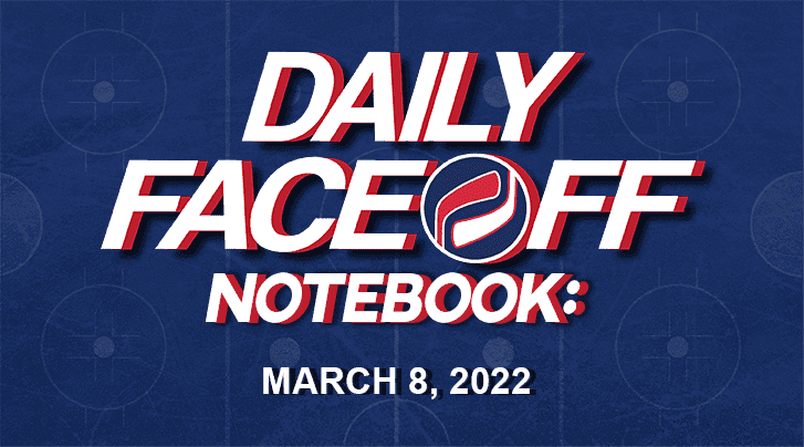 Daily Fantasy Hockey Notebook — 03/08/22