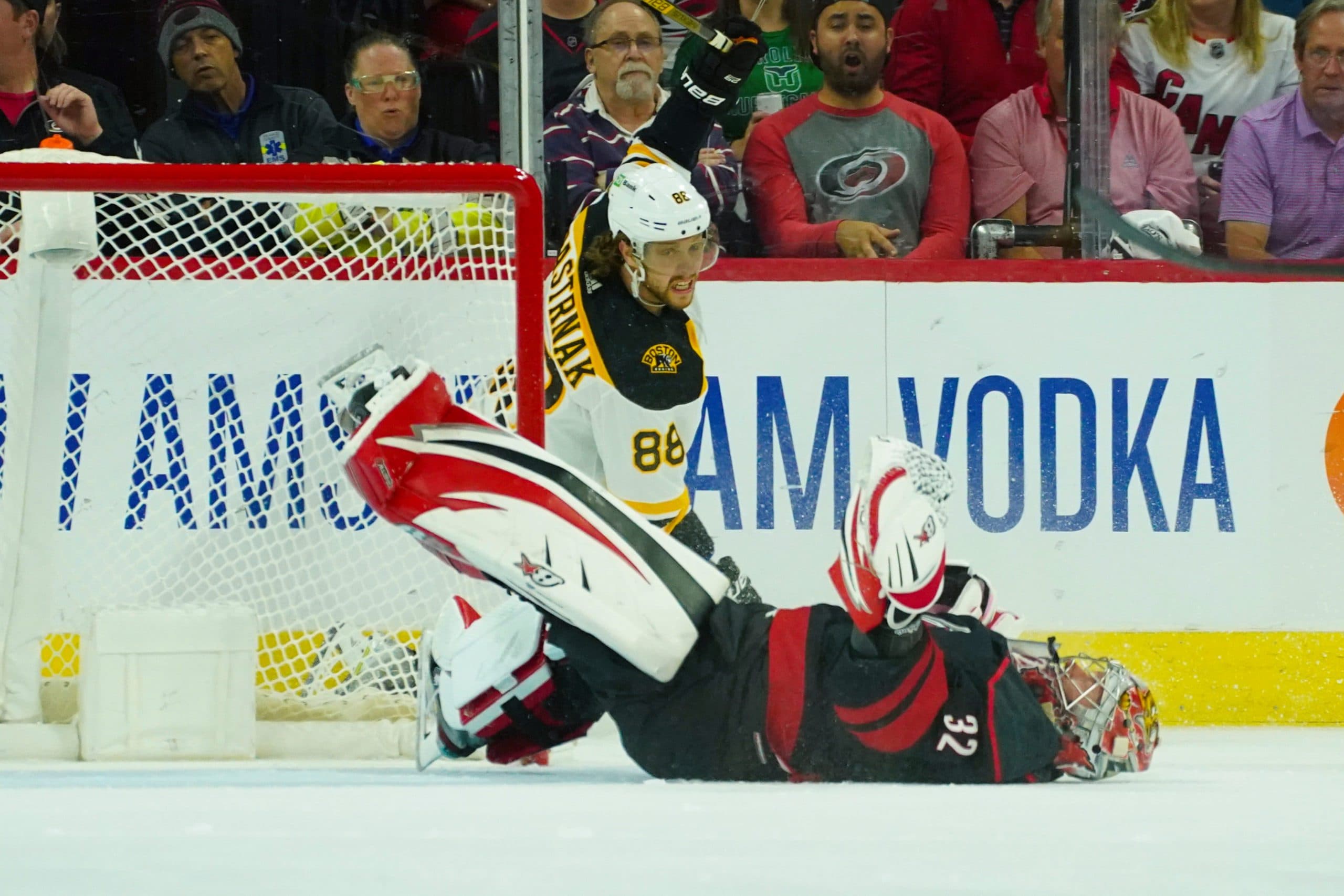 Antti Raanta, Hampus Lindholm leave game two between Carolina Hurricanes and Boston Bruins