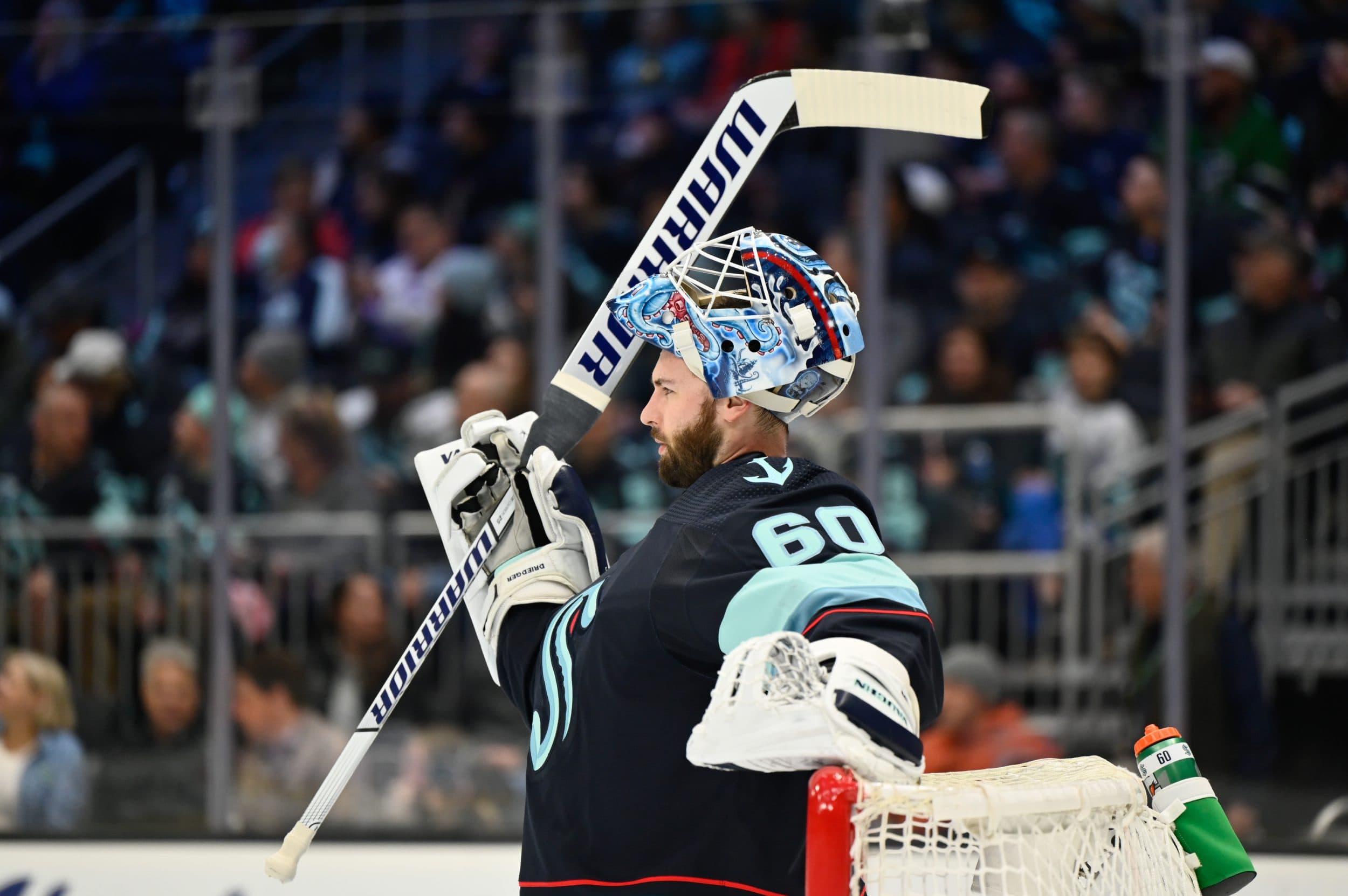 Seattle Kraken goaltender Chris Driedger out seven-to-nine months after tearing ACL at IIHF Worlds
