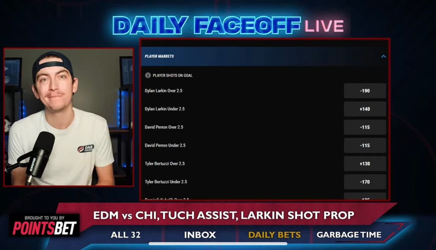 PointsBet Daily Bets: Oilers vs. Blackhawks Puckline & Dylan Larkin shot prop