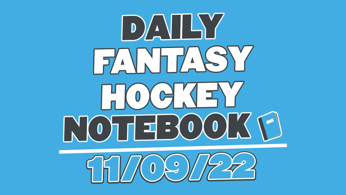 Daily Fantasy Hockey Notebook – 11/09/22