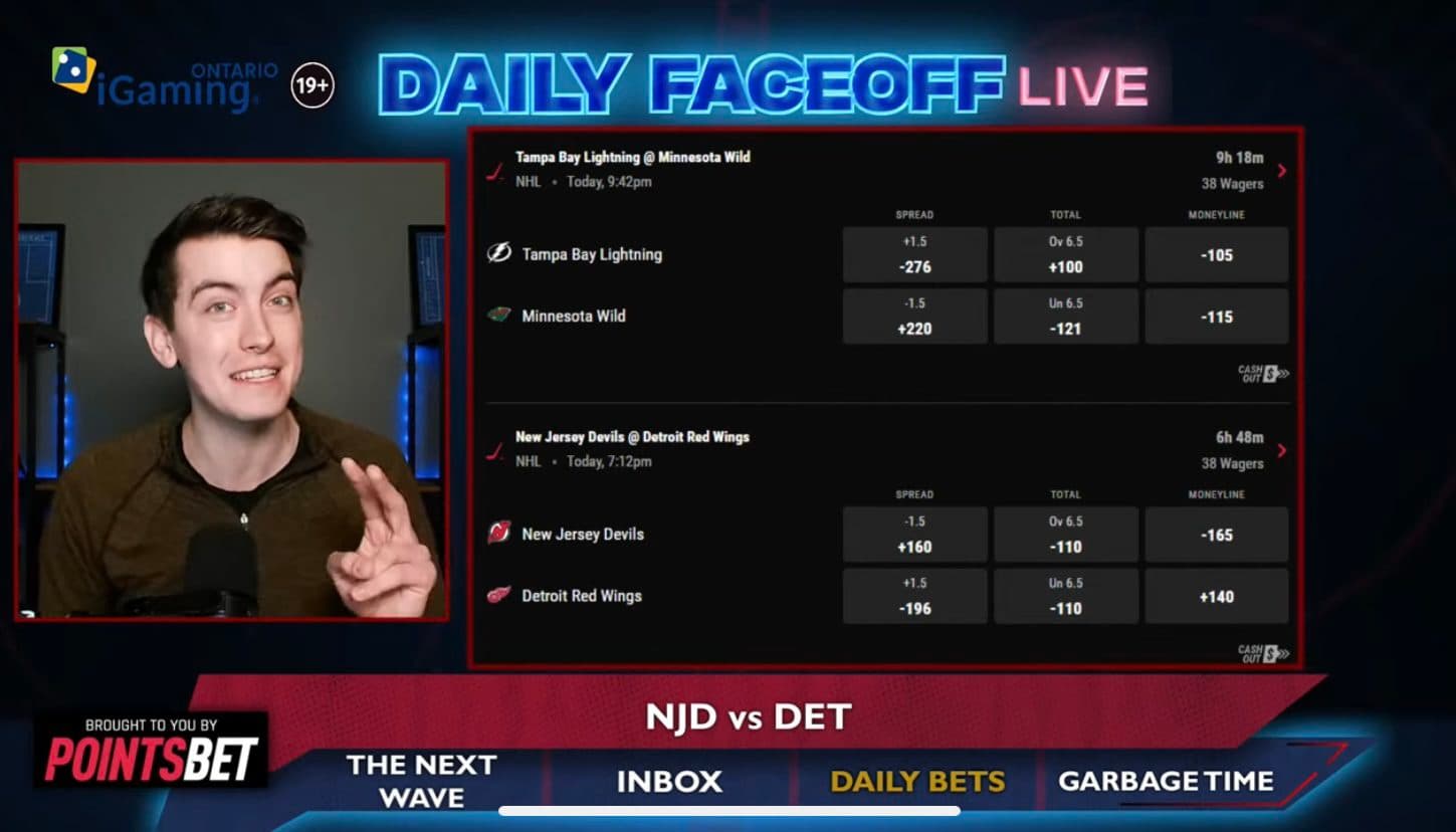 PointsBet Daily Bets: Devils/Red Wings & Jesper Bratt shot prop