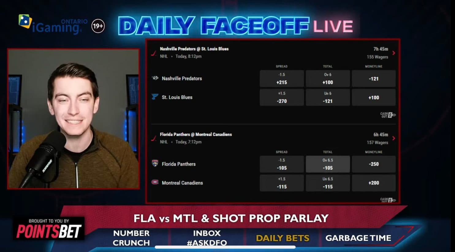 PointsBet Daily Bets: Panthers/Canadiens & Kirby Dach prop