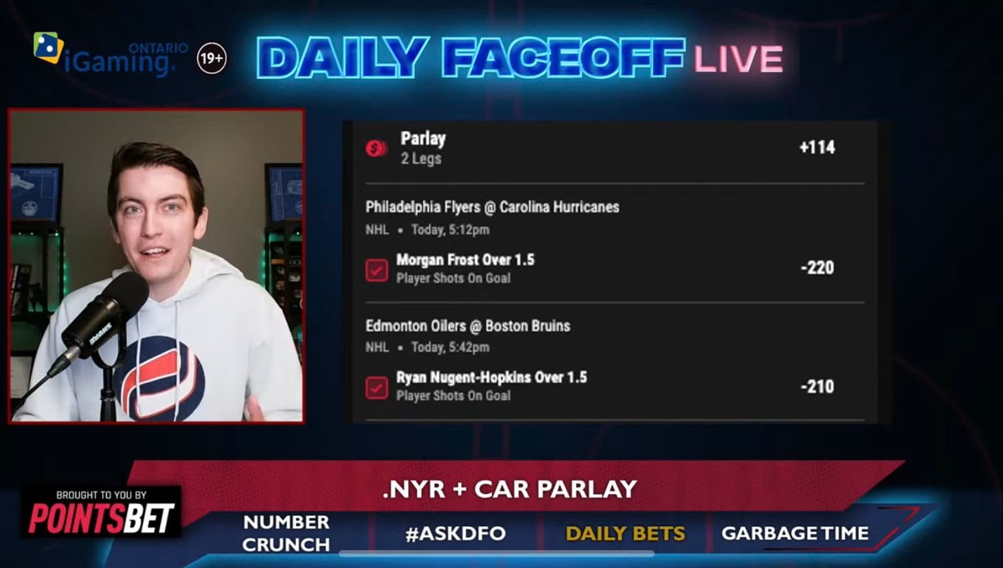 PointsBet Daily Bets: New York Rangers / Carolina Hurricanes parlay & shot prop parlay