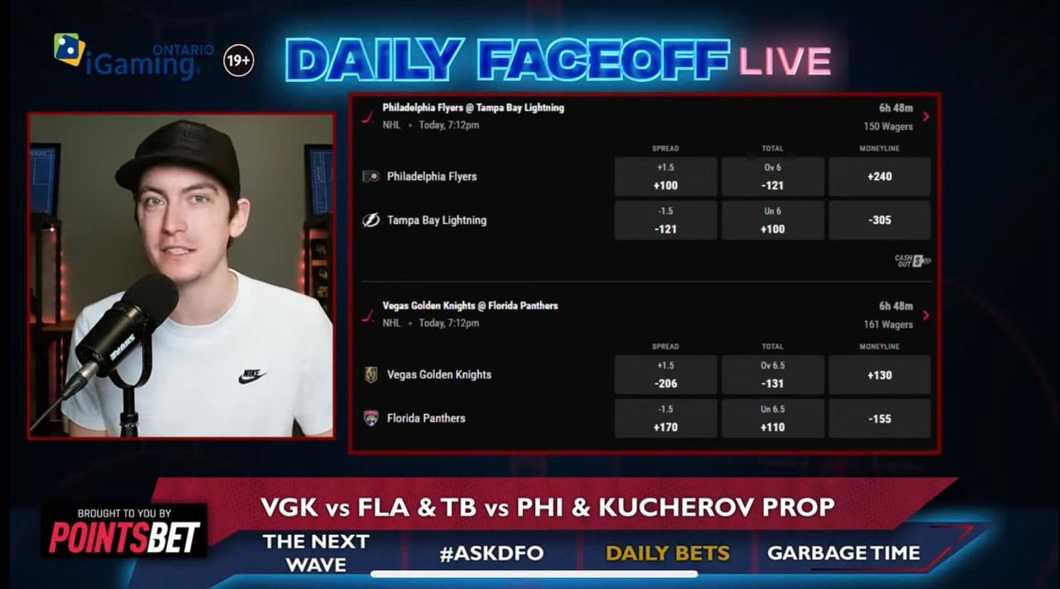 PointsBet Daily Bets: Lightning/Flyers Puckline & Nikita Kucherov shot prop