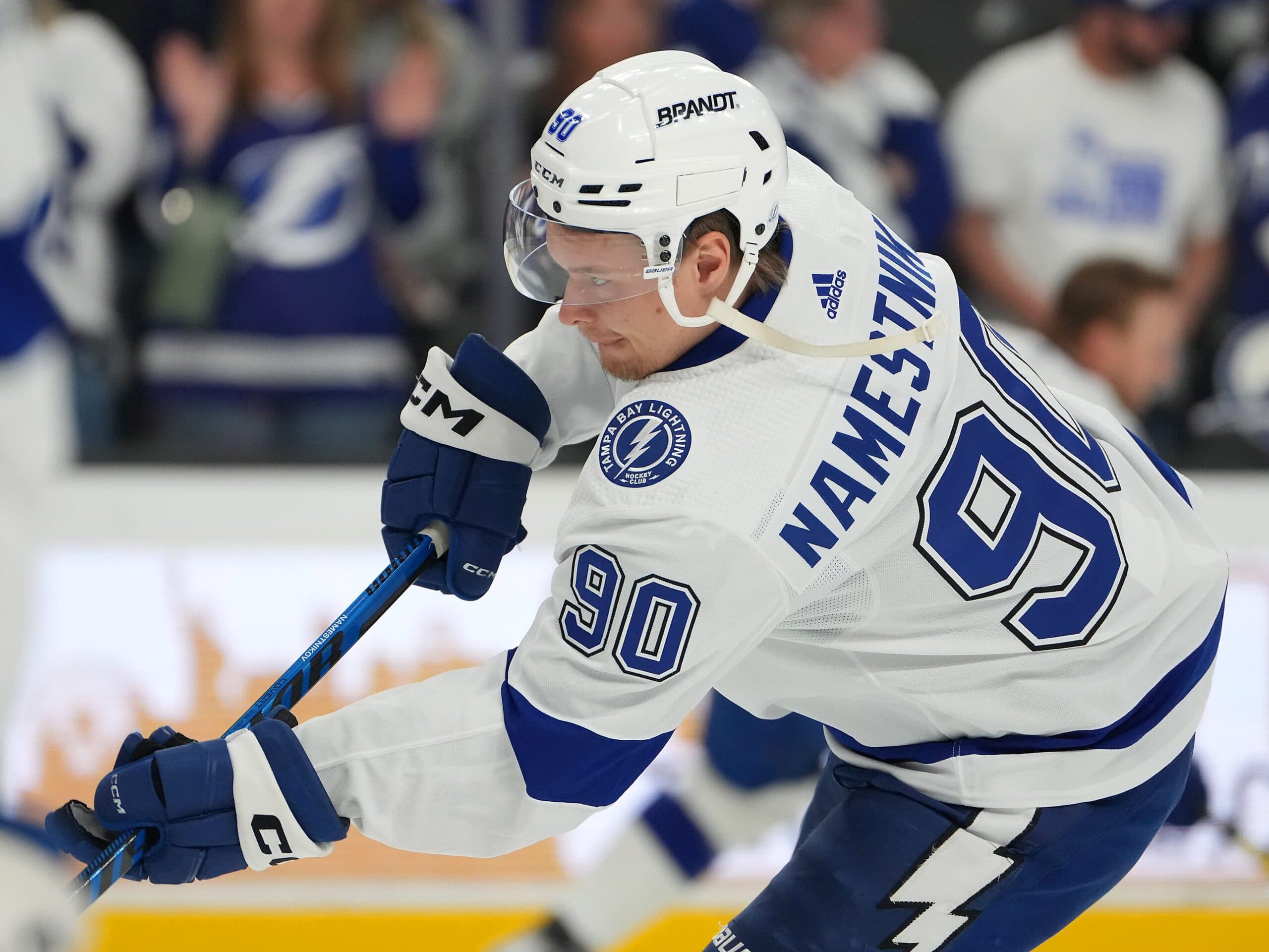 Tampa Bay Lightning trades Vladislav Namestnikov to San Jose Sharks for Michael Eyssimont