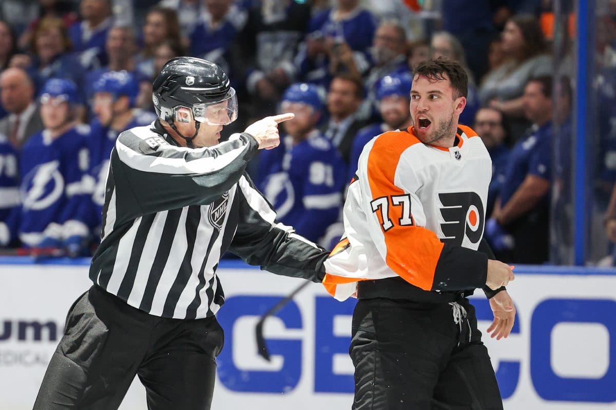 Flyers’ Tony DeAngelo suspended two games for spearing Lightning’s Corey Perry