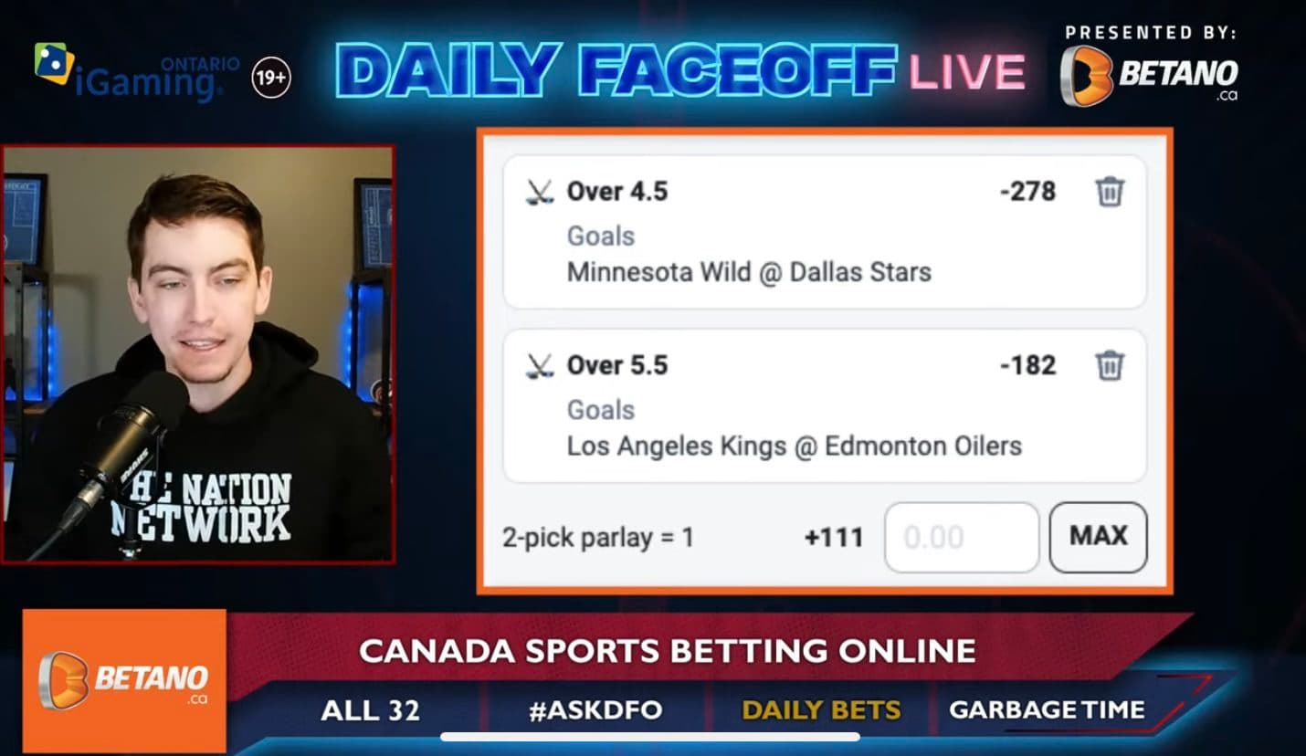 Betano Daily Bets: Wild & Stars/Kings & Oilers parlay
