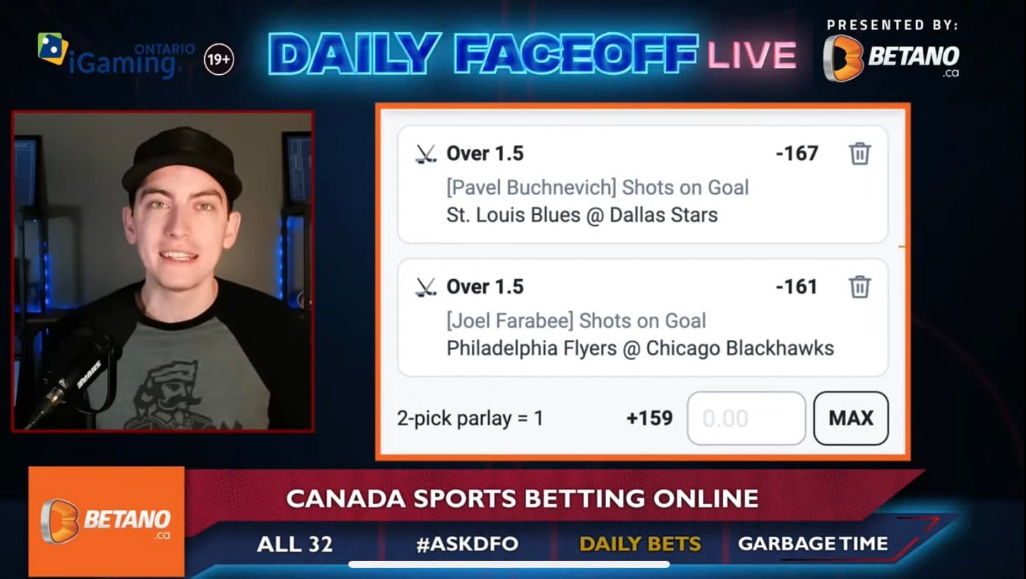 Betano Daily Bets: Blue Jackets Moneyline, & Joel Farabee/Pavel Buchnevich shot prop