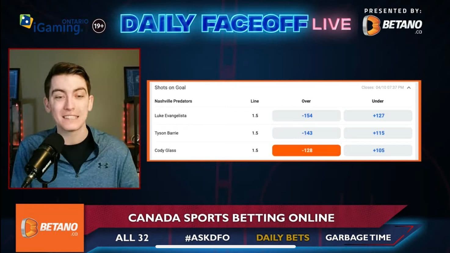 Betano Daily Bets: Winnipeg Jets Puckline & Cody Glass Ov. 1.5 shot prop