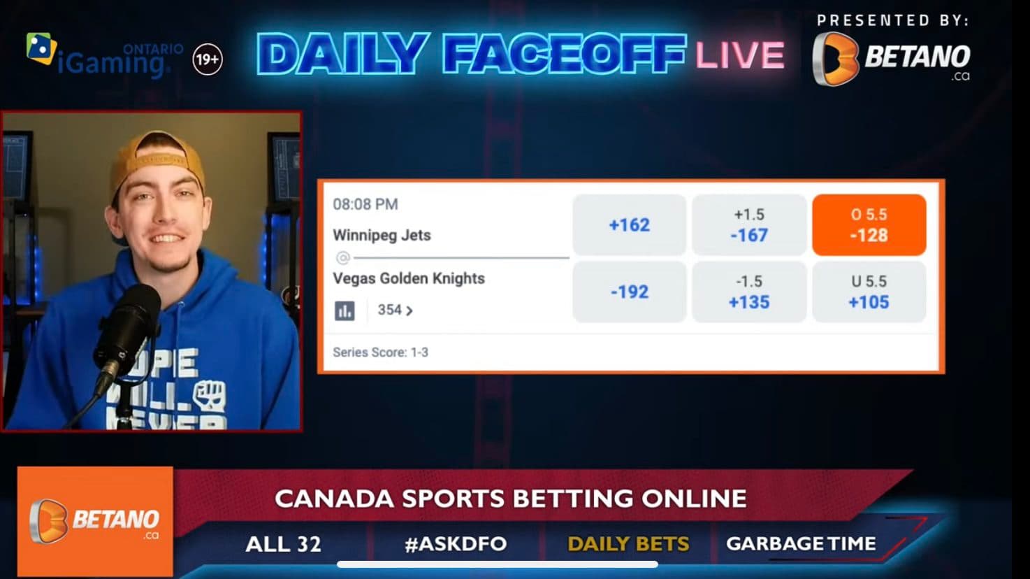 Betano Daily Bets: Jets/Golden Knights Over 5.5 & Auston Matthews shot prop