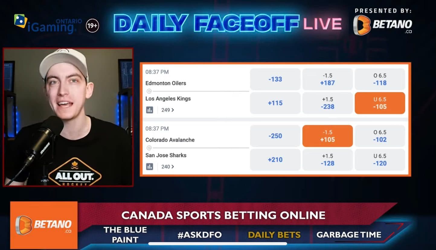 Betano Daily Bets: Oilers/Kings Under, Avalanche/Sharks Puckline & Darnell Nurse shot prop