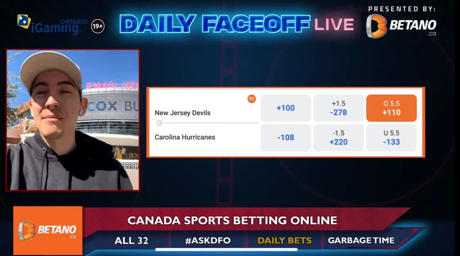 Betano Daily Bets: Hurricanes/Devils Over & Oilers/Golden Knights