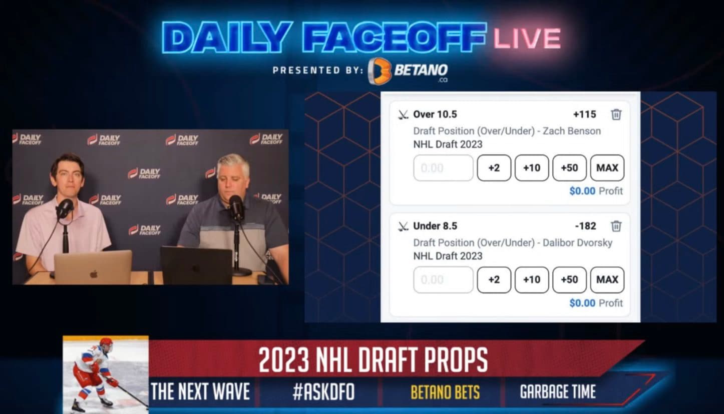 Betano Daily Bets: NHL draft props for Zach Benson & Dalibor Dvorsky