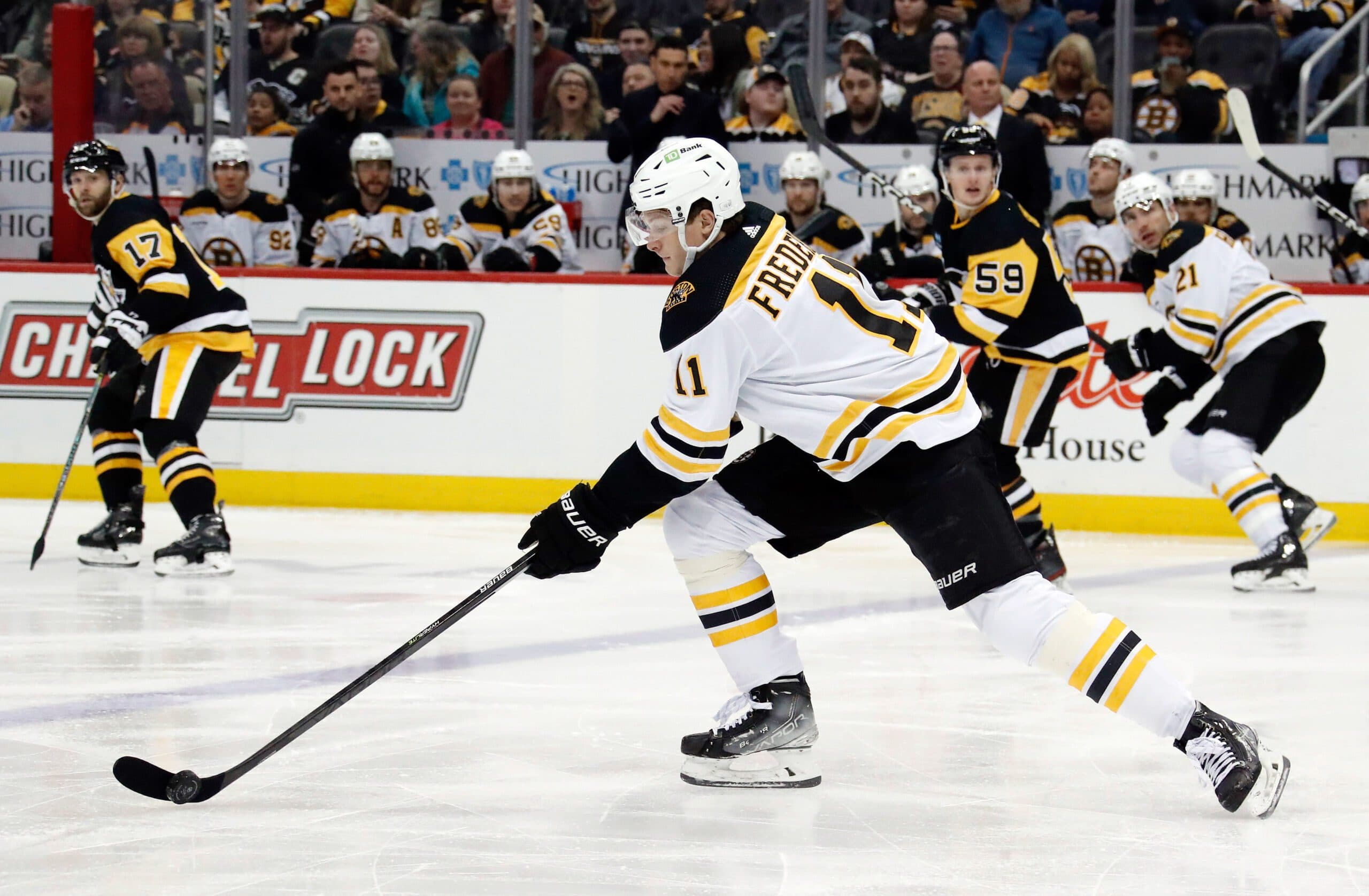 Boston Bruins and Trent Frederic exchange arbitration numbers