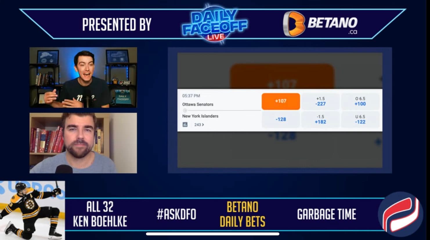 Betano Daily Bets: Charlie McAvoy/ Scott Laughton shot prop parlay