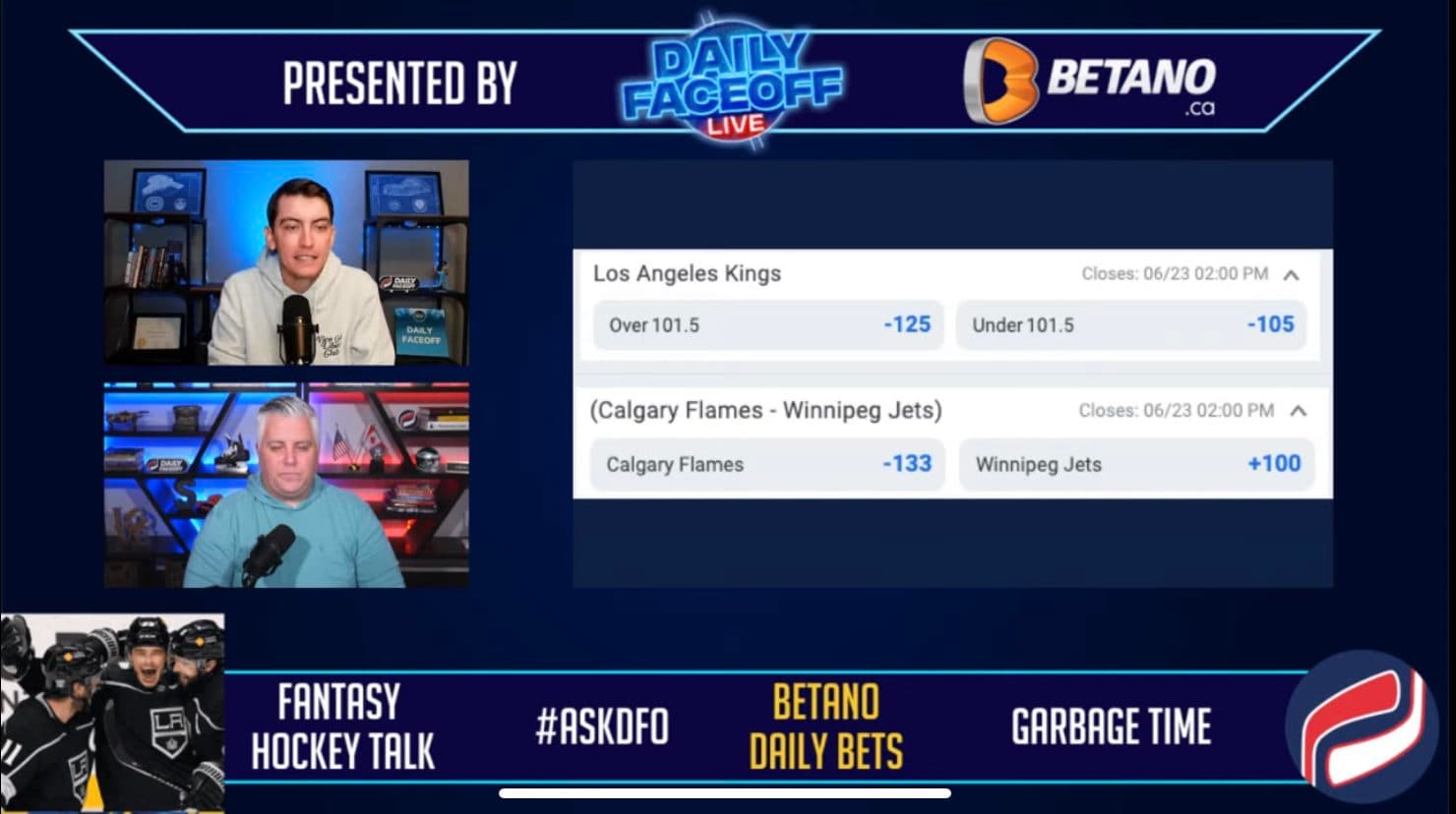 Betano Daily Bets: L.A. Kings under 101.5 points & Calgary Flames to get more points than Winnipeg Jets