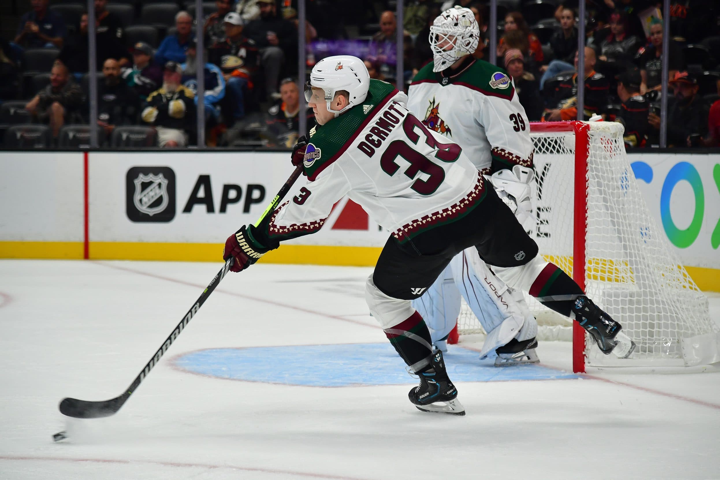 Coyotes defenseman Travis Dermott defies NHL ban, uses Pride Tape