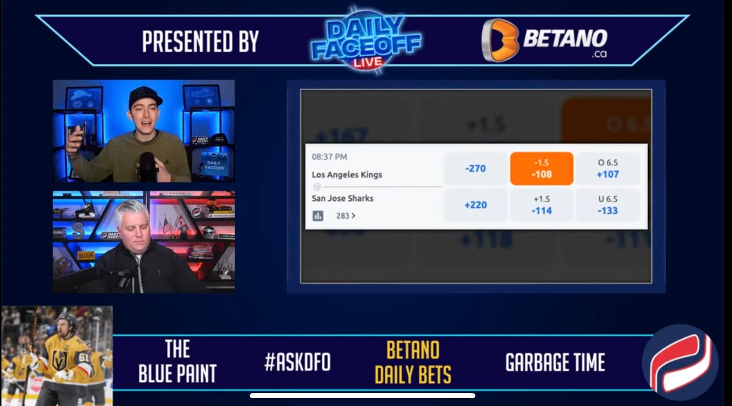 Betano Daily Bets: L.A. Kings -1.5 & Vegas Golden Knights Moneyline +112