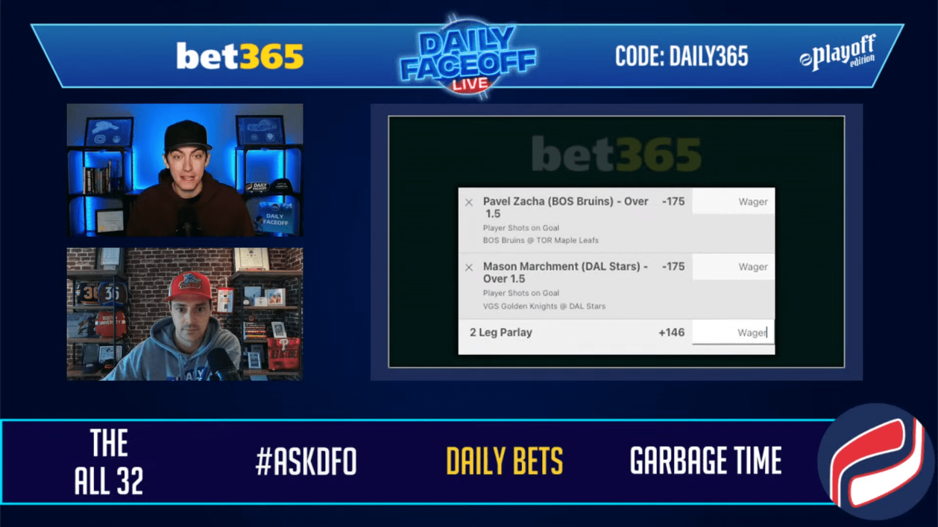 Bet365 Daily Bets: Zacha/Marchment shot prop and Oilers Puckline