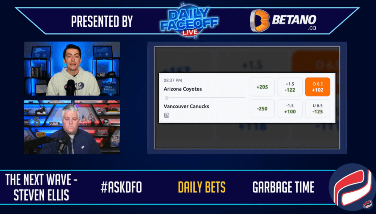 Betano Daily Bets: Jack Eichel shot prop, Canucks vs Coyotes Over 6.5