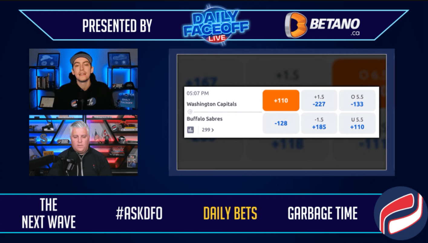 Betano Daily Bets: Evangelista/Zary shot prop paraly and Capitals Moneyline