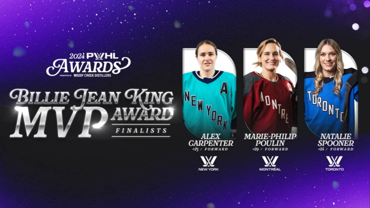 Spooner, Poulin, Carpenter named finalists for PWHL Billie Jean King MVP Award