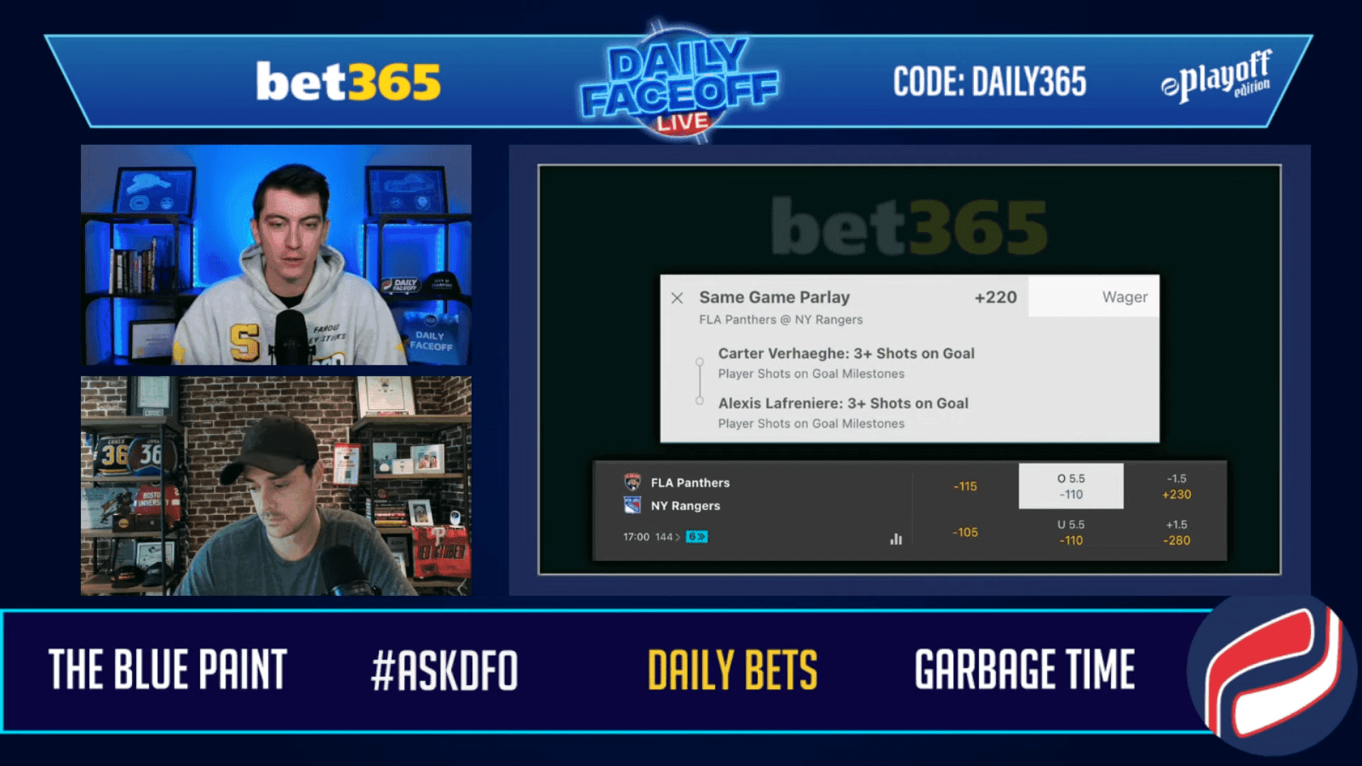 bet365 Daily Bets: Verhaeghe and Lafrenière O2.5 shots