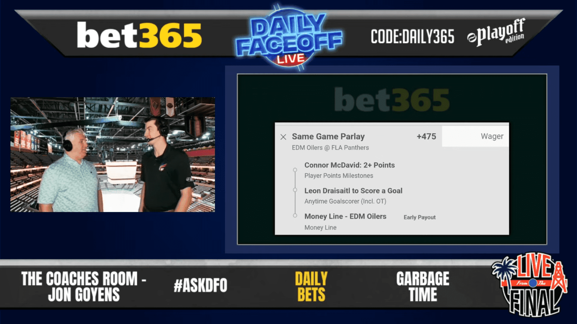 bet365 Daily Bets: Oilers same game parlay